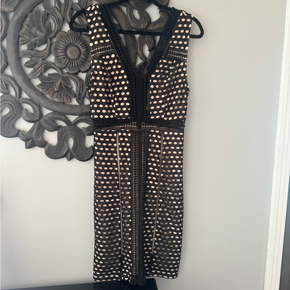 Bebe Black and Cream Dress